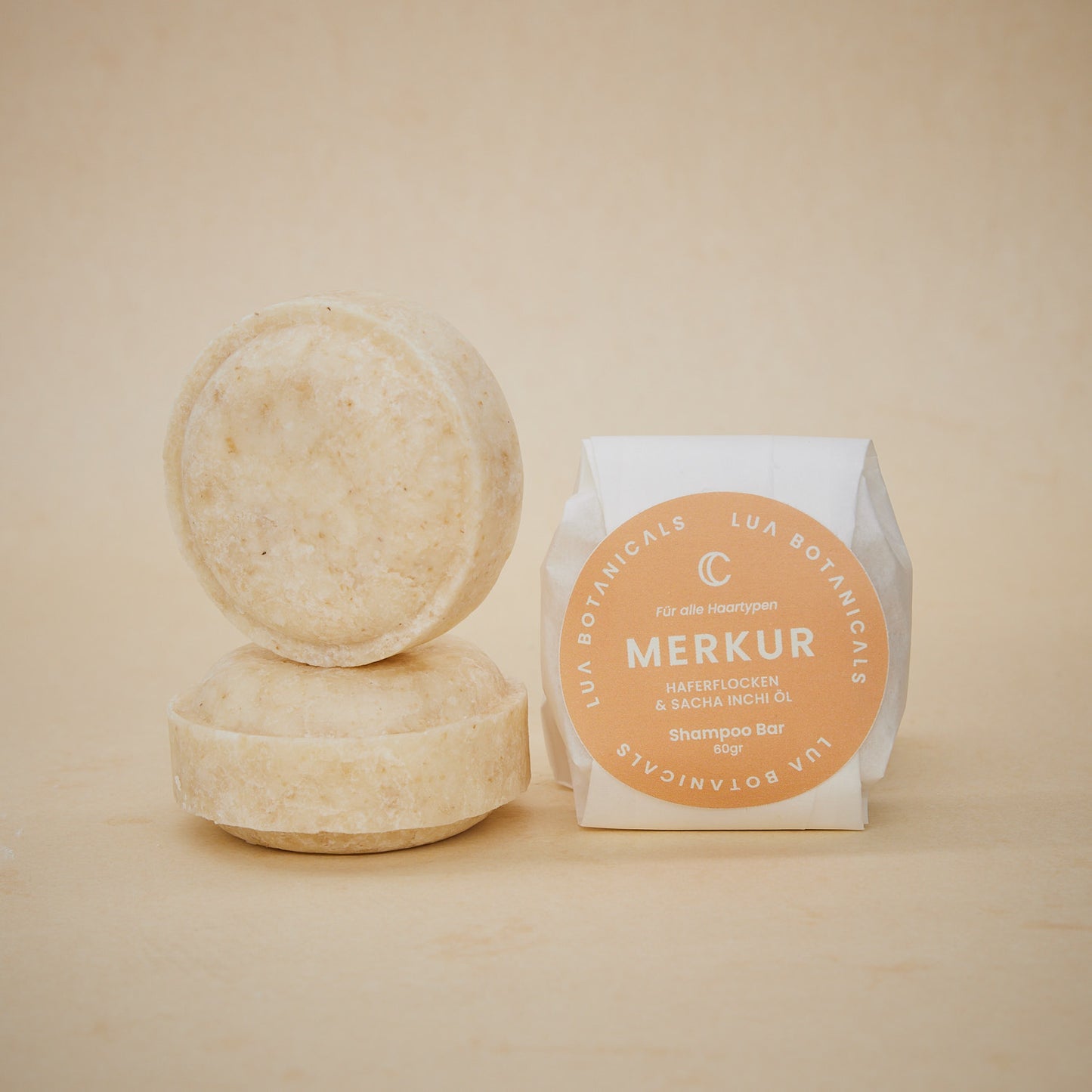 “MERKUR” solid shampoo til alle hårtyper – med havreflager og Sacha Inchi olie